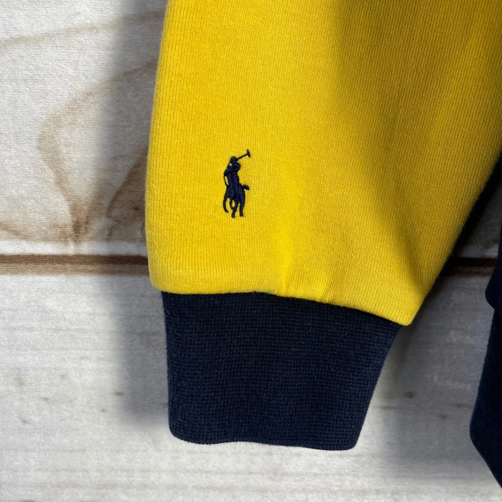 Kids Ralph Lauren Crewneck Sweatshirt Colorblock Navy Yellow‎ Green Boys 7